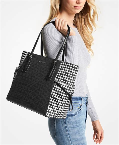 houndstooth michael kors purse|Michael Kors Signature Houndstooth Voyager East West Tote.